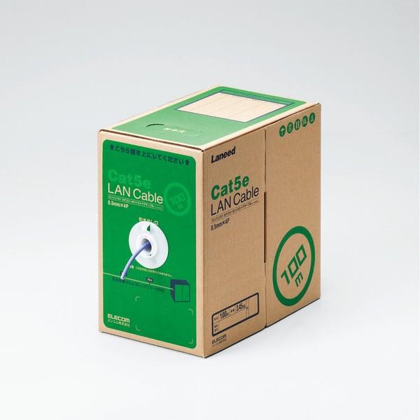 エレコム　LANケーブル Cat5e単線100m パープル LD-CT2/PU100/RS　在庫あり