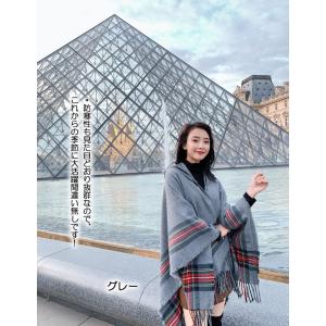 ポンチョ フード付 ストール 大判 ケープ フ...の詳細画像1