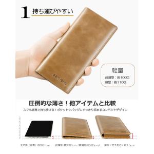 極薄1cm 軽量 本革 長財布 メンズ 超軽量...の詳細画像5