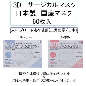 マスク 日本製 国産 60枚入×2個 レギュラー 小さめ 平和メディク