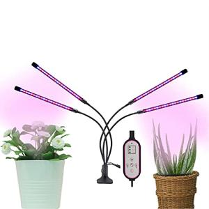 型 植物育成ライト LED植物育成灯 40W 80LEDランプ 全スペクトル 太陽光パネル 4H/8H/12Hタイマー 9つ輝度レベル調整 4灯