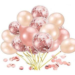 AA HUAYEバルーン 結婚式 誕生日 パーティー 飾り付け 50点セット 吹雪入れ風船 セット おしゃれ ピンクゴールド フォトプロップス