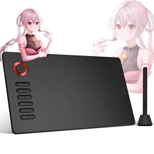 ペンタブレット VEIKK A15pro ペンタブ 10X6インチ大面積 絵描き 電池フリー ホイール搭載 ショートカットキー12個 8192レ