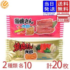 菓道 焼肉さん太郎(1枚)＆蒲焼さん太郎(1枚) 各10コ 計20コ入 送料無料