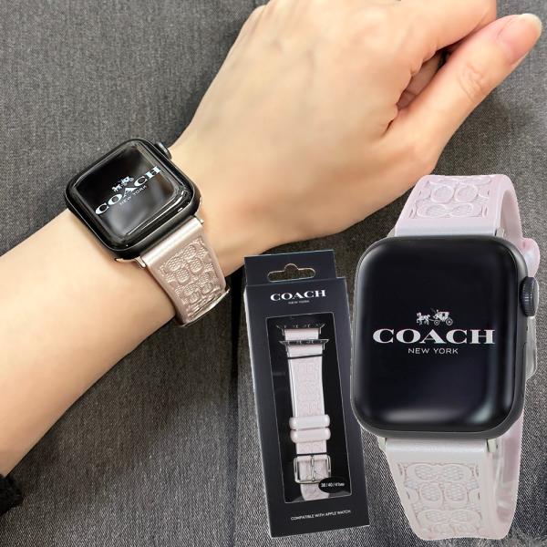 コーチ アップルウォッチ ベルト バンド レディース かわいい パールピンク 38mm 40mm 4...