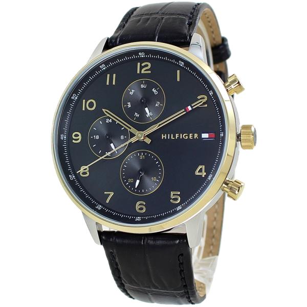 メンズ腕時計 トミーヒルフィガー 腕時計 メンズ シンプル 黒文字盤 革ベルト 誕生日 プレゼント