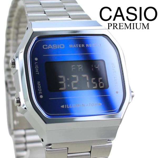 海外限定 カシオ プレミアム デジタル 腕時計 手表 メンズ レディース メタルバンド 中学生 高校...