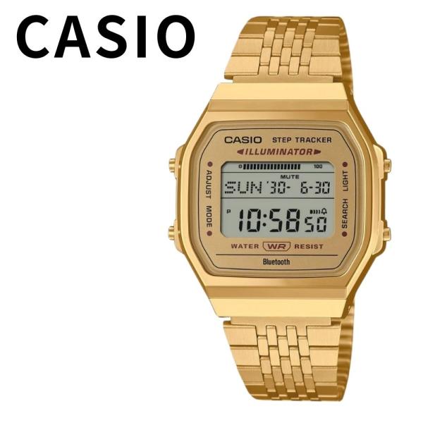 カシオ 腕時計 防水 デジタル ゴールド ステンレス スマホ連携 歩数計 メンズ レディース ABL...