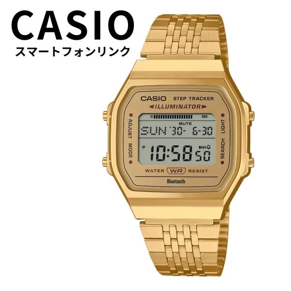 正規品 カシオ 腕時計メンズ レディース スマホ連携 防水 デジタル ステンレス 歩数計 シンプル ...