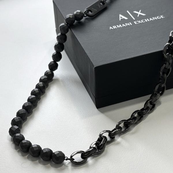 アルマーニエクスチェンジ ネックレス ユニセックス チェーン 長さ50〜54.5cm ブラック ラン...