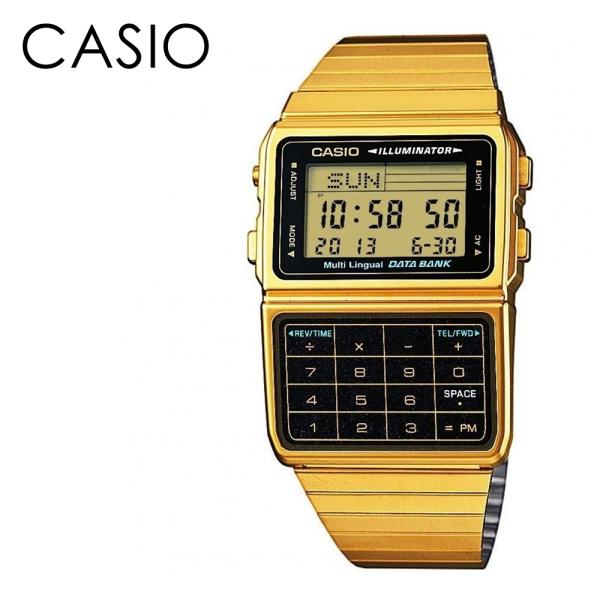 CASIO カシオ メンズ レディース 昭和 レトロ データバンク ゴールド デジタル 男女兼用 D...