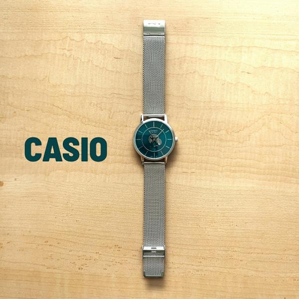 日本未発売 カシオ CASIO 腕時計 メンズ 収納ケース付き シルバー グリーン MTP-B130...
