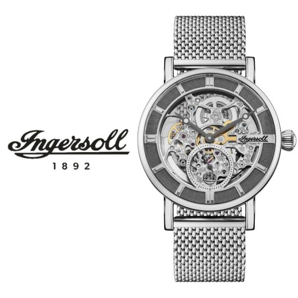 自動巻き 腕時計 インガソール 正規品 ヘラルド オートマチック スケルトンダイヤル シルバー メッ...