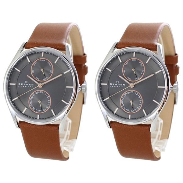 特典付き スカーゲン ペアウォッチ シェア 同じサイズ ホルスト マルチファンクション ブラウンレザ...