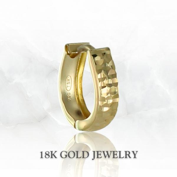 片耳ピアス K18 ピアス フープ レディース ゴールド 18金 アクセサリー 誕生日 記念日  爆...