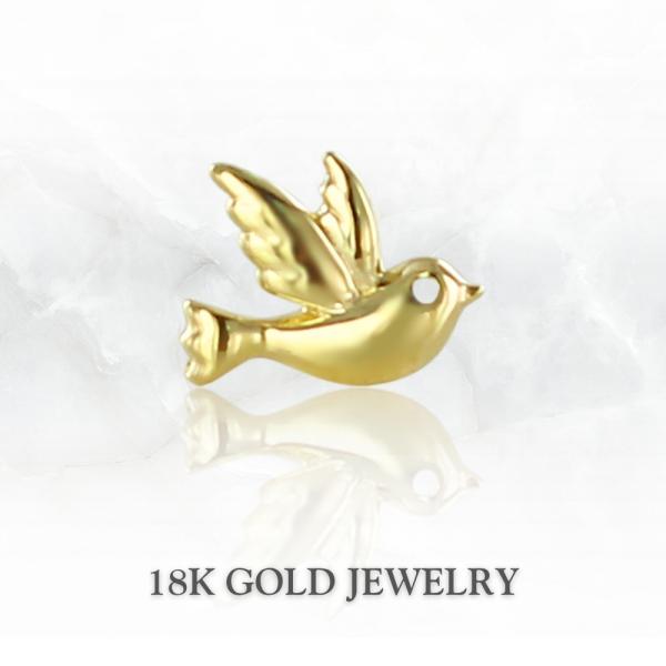 片耳ピアス K18 ピアス 18金 レディース ゴールド 小さいピアス お守りジュエリー プレゼント...