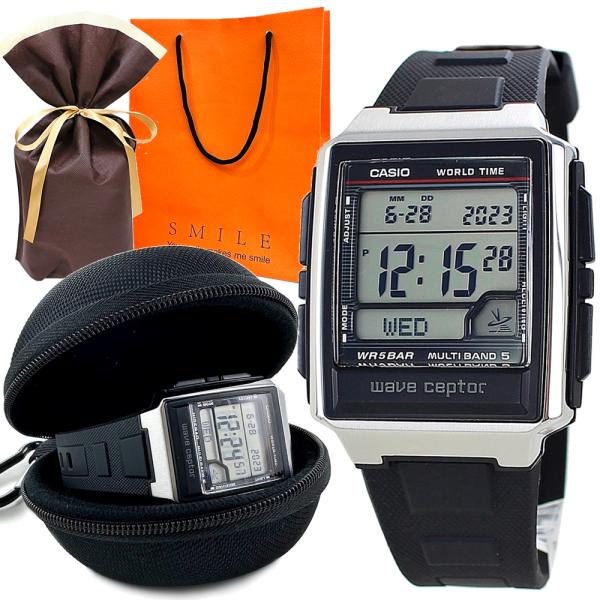 ラッピング済 ギフトセット カシオ ウェーブセプター メンズ 電波腕時計 男性 外国人へのプレゼント...