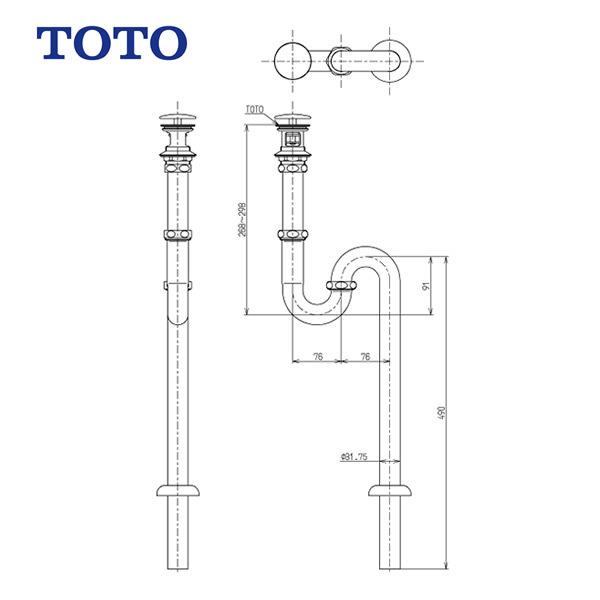 【訳あり／開封未使用】TOTO 床排水金具（32mm、Sトラップ、カバー付目皿）T6SM1 水栓金具...