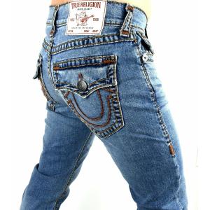 True Religion トゥルーレリジョン Men's Rocco Relaxed Skinny Super T Jeans 33" Inseam - 105266