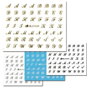 ネイル シール イニシャル ネイルシール いつもこの値段 3D ステッカー アルファベット