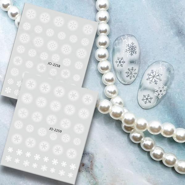 雪の結晶 スノー ブラシアート ネイルシール ネイルステッカー 極薄２Ｄネイルステッカー ネイル