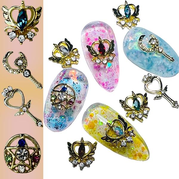 美少女戦士 メタルパーツ 2個 ネイルパーツ パーツ ビジューパーツ 合金パーツ ネイル ネイルアー...