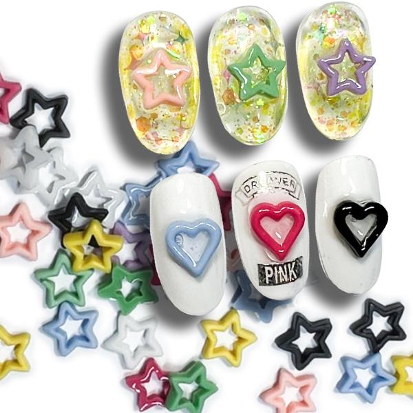 ハート スター 星 韓国系 くり抜き パーツ プラパーツ ネイルパーツ ネイル ネイルアート パーツ