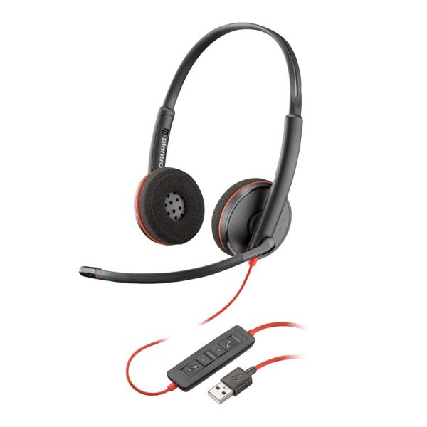 [バルク品]Poly BLACKWIRE 3220 ヘッドセット USB-A接続 有線 両耳用 ノイ...