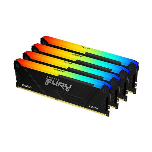 キングストン FURY Beast DDR4 RGBシリーズ ブラック 64GB (16GB×4枚組...