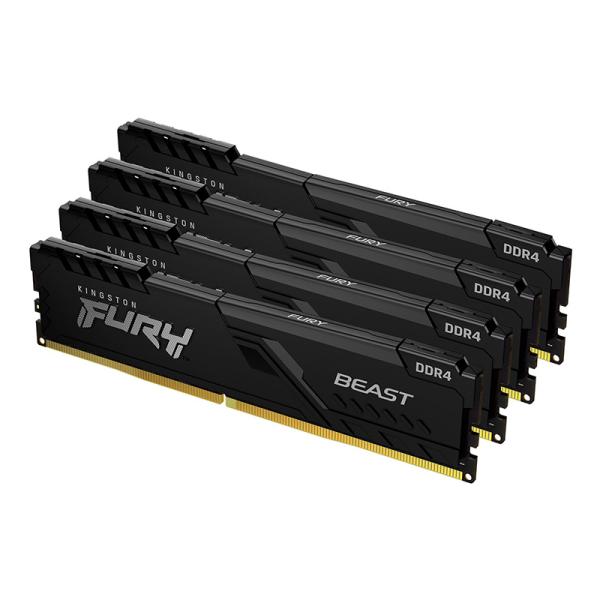 キングストン FURY Beast DDR4シリーズ ブラック 128GB (32GB×4枚組） D...