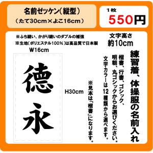 名前 ゼッケン（縦型） W8m×H16cm ぜっけん : プリントりん - 通販