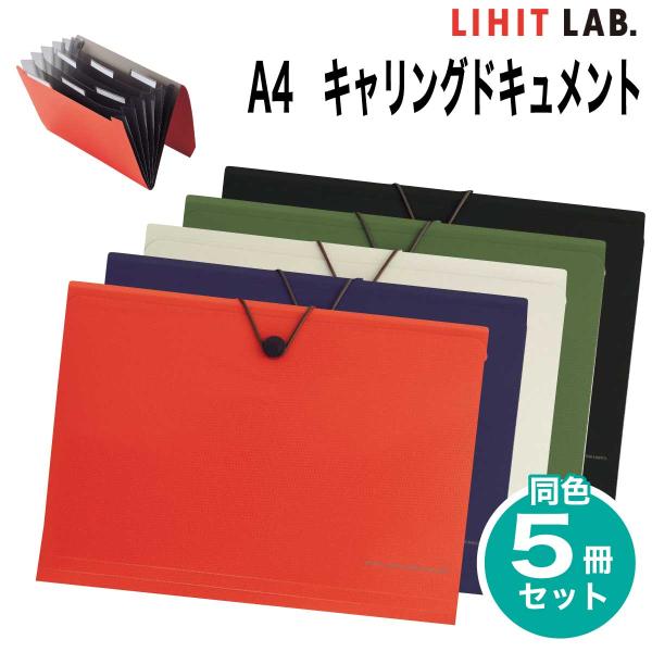 [リヒトラブ] 5冊セット キャリングドキュメント SMART FIT A4 6ポケット A-758...