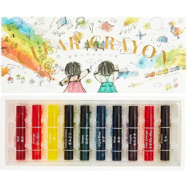 [コクヨ] 透明クレヨン 10色 線画が透けてみえる KE-AC27