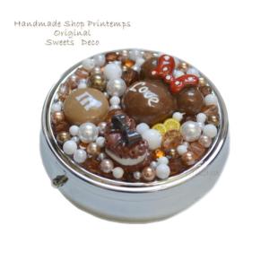 スイーツデコ ラウンド型ケース Brown 仕切りありタイプ