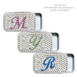 イニシャル入れ SWAROVSKI スライドケース Sサイズ  クリスタルベース