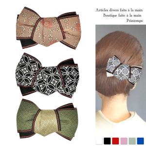 髪飾り リボン シングル 和装 クリップ 着物 浴衣 祭り 袴 和 軽量