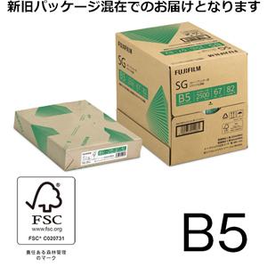 B5コピー用紙 SG リサイクル 2500枚/5冊/箱 ZGAA0842 富士フィルムBI