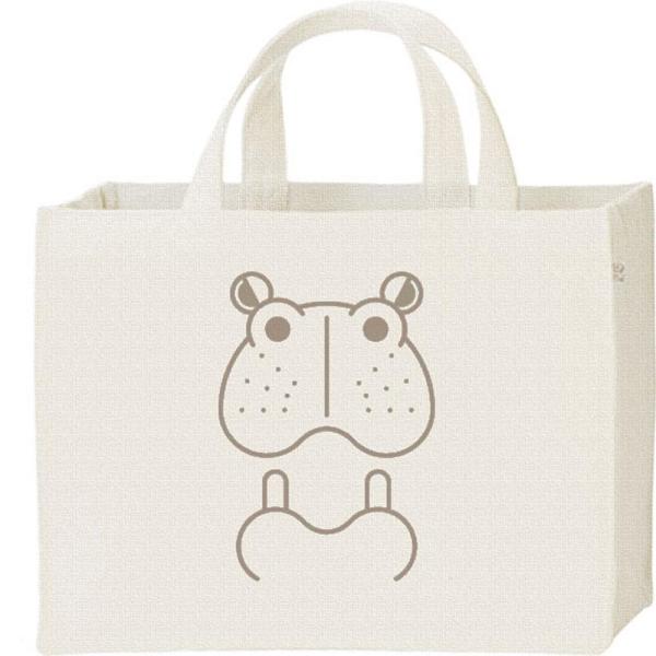 カバ（河馬）ファニーフェイス・かば/キャンバスバッグ・スクエア　カレッジバッグ