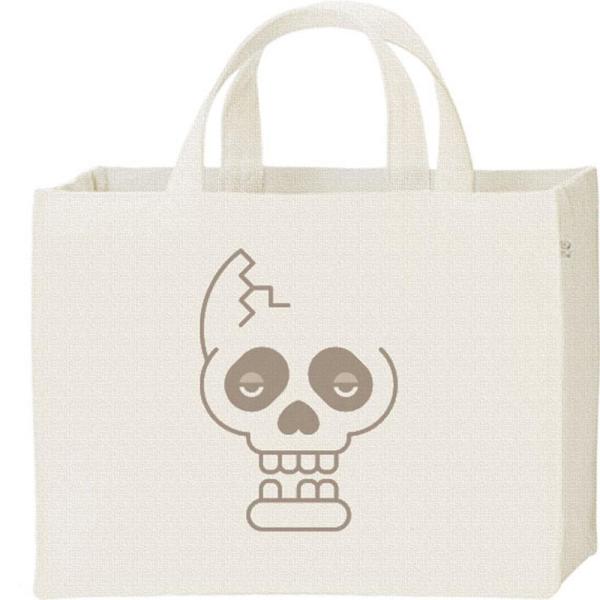 ドクロ（ファニーフェイス・どくろ）/キャンバスバッグ・スクエア　カレッジバッグ