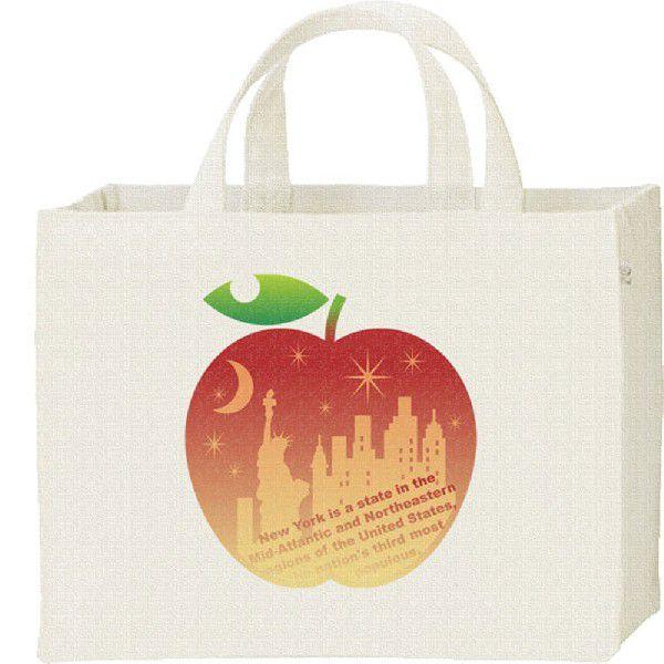 ビッグアップル（林檎とニューヨーク）りんご/キャンバスバッグ・スクエア　カレッジバッグ