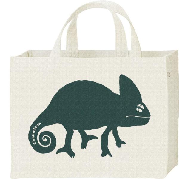 カメレオン（シルエット）/キャンバスバッグ・スクエア　カレッジバッグ