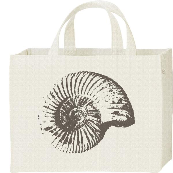 アンモナイトの化石（あんもないと）/キャンバスバッグ・スクエア　カレッジバッグ