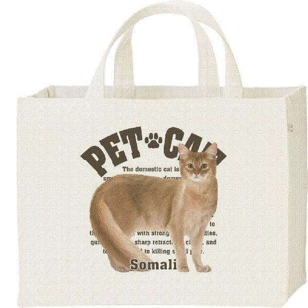ソマリ（愛猫シリーズ）/キャンバスバッグ・スクエア　カレッジバッグ
