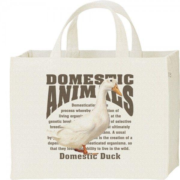 家鴨（アヒル）/飼育動物・家畜/キャンバスバッグ・スクエア　カレッジバッグ