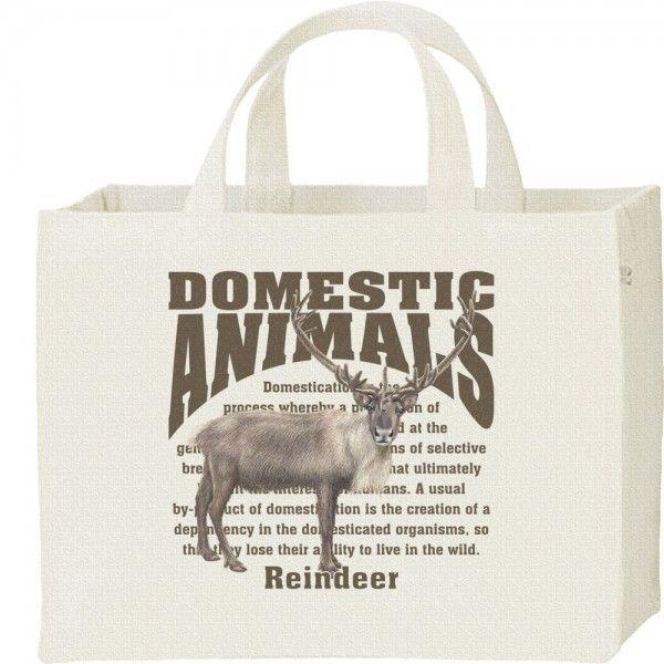 トナカイ/飼育動物・家畜/キャンバスバッグ・スクエア　カレッジバッグ