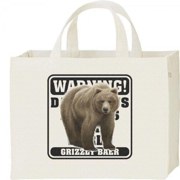 熊（ヒグマ）/危険生物シリーズ/キャンバスバッグ・スクエア　カレッジバッグ