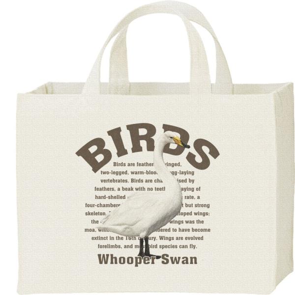 ハクチョウ（鳥シリーズ）/キャンバスバッグ・スクエア　カレッジバッグ