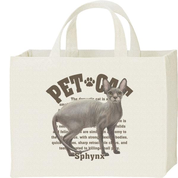スフィンクス（愛猫シリーズ）/キャンバスバッグ・スクエア　カレッジバッグ
