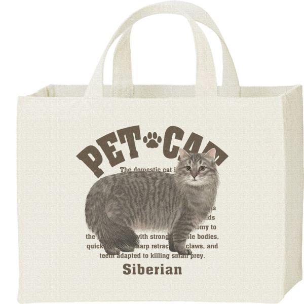 サイベリアン（愛猫シリーズ）/キャンバスバッグ・スクエア　カレッジバッグ