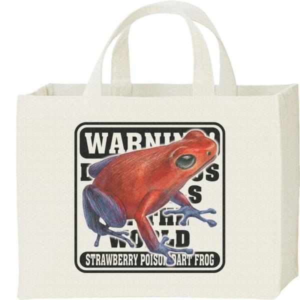 イチゴ ヤドクガエル（蛙）危険生物シリーズ/キャンバスバッグ・スクエア　カレッジバッグ